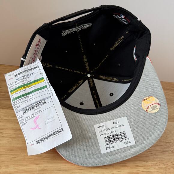 New SAMPLE San Francisco Giants Mitchell & Ness MLB Snapback Hat NWT OS - Picture 2 of 11